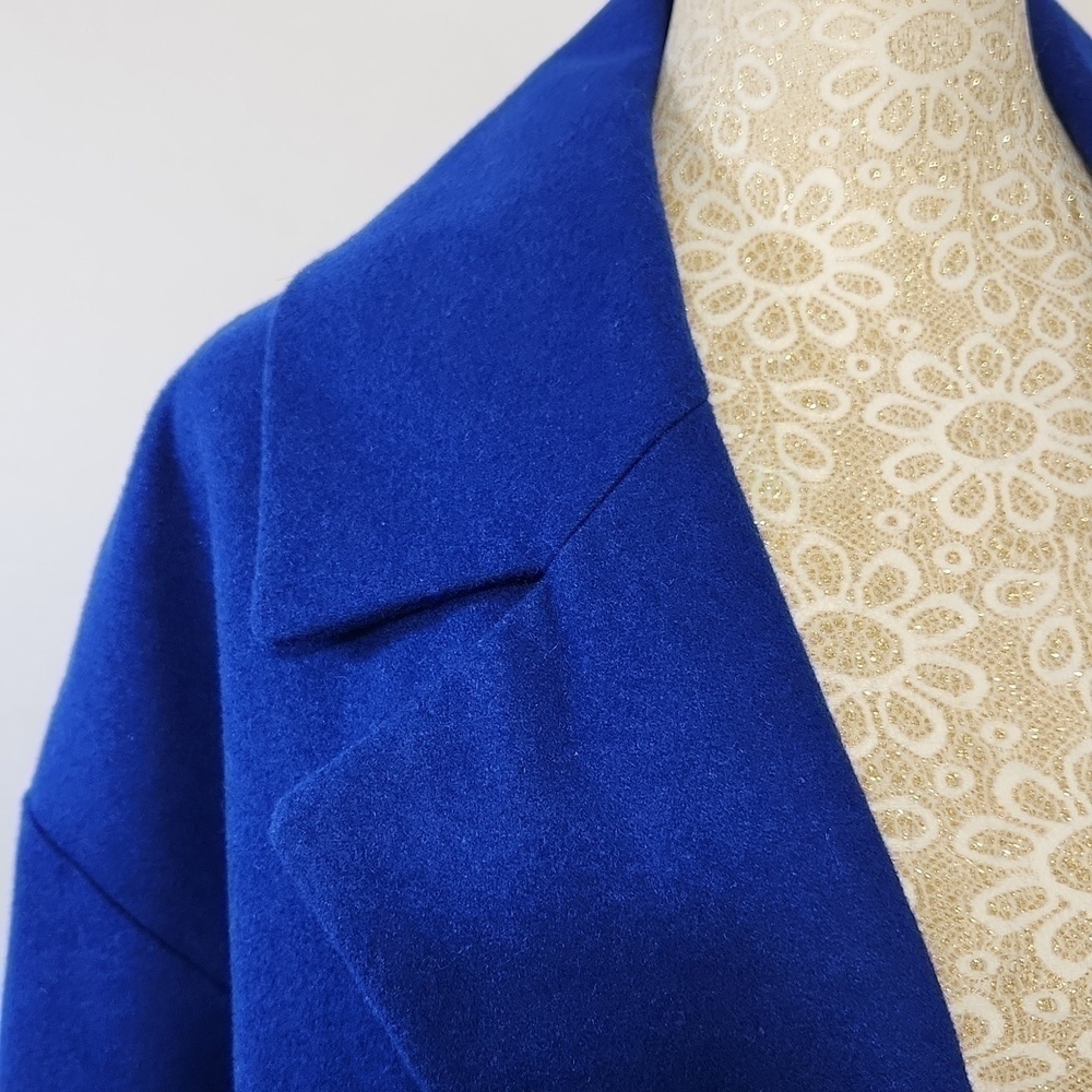 Liz Claiborne Women's Size Medium Blue Wool Blend Side Pockets Lined Jacket NWT - Picture 6 of 15